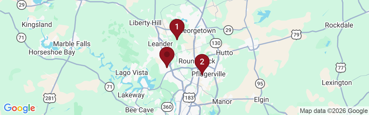Map showing facility locations