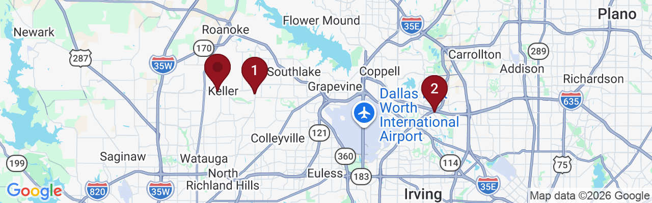 Map showing facility locations