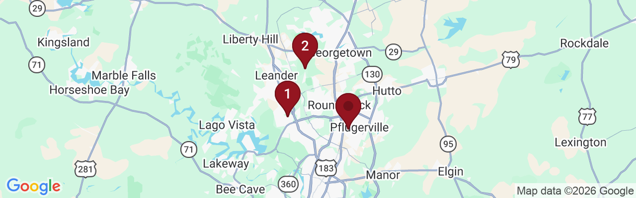 Map showing facility locations