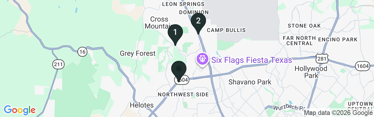 Map showing facility locations