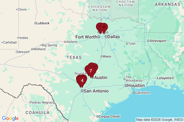 Map showing facility locations